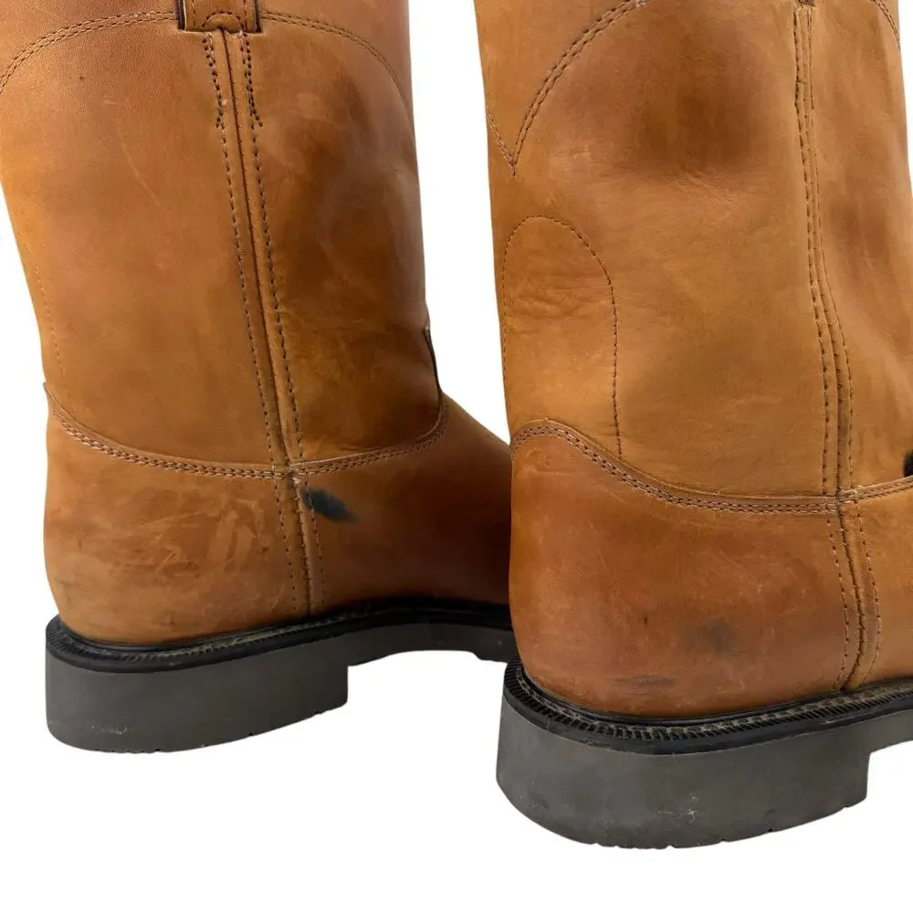 Justin Conductor Aged Bark Real Leather Rubber Sole Round Toe Work Boots
